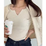 Vネック ニットトップス 長袖ニットソー | ANGELCLOSET | 詳細画像20