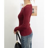 Vネック ニットトップス 長袖ニットソー | ANGELCLOSET | 詳細画像28