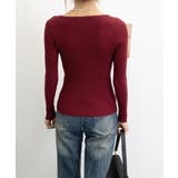 Vネック ニットトップス 長袖ニットソー | ANGELCLOSET | 詳細画像29