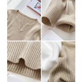 Vネック ニットトップス 長袖ニットソー | ANGELCLOSET | 詳細画像35