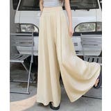 タック入りスカンツワイドパンツレディース | ANGELCLOSET | 詳細画像1