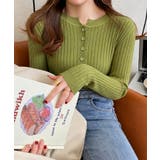 細身無地ニットトップス レディース フロントボタン | SUNSHINE CLOSET | 詳細画像11