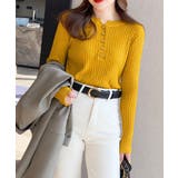 細身無地ニットトップス レディース フロントボタン | SUNSHINE CLOSET | 詳細画像13