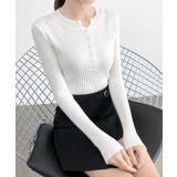 細身無地ニットトップス レディース フロントボタン | SUNSHINE CLOSET | 詳細画像20