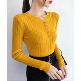 細身無地ニットトップス レディース フロントボタン | SUNSHINE CLOSET | 詳細画像25
