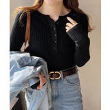 細身無地ニットトップス レディース フロントボタン | SUNSHINE CLOSET | 詳細画像4