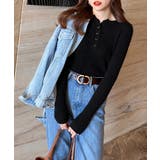 細身無地ニットトップス レディース フロントボタン | SUNSHINE CLOSET | 詳細画像5