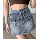 キュロットデニムスカート ハイウエスト | SUNSHINE CLOSET | 詳細画像5 