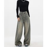 ヴィンテージ風ワイドデニムパンツ美脚 | SUNSHINE CLOSET | 詳細画像15