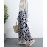 チュールスカート花柄フロッキープリント | SUNSHINE CLOSET | 詳細画像13