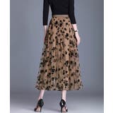 チュールスカート花柄フロッキープリント | SUNSHINE CLOSET | 詳細画像9