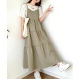 Aラインワンピースレディース 体型カバー ショルダーリボンロングワンピ | SUNSHINE CLOSET | 詳細画像1 