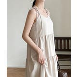 Aラインワンピースレディース 体型カバー ショルダーリボンロングワンピ | SUNSHINE CLOSET | 詳細画像12 