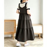 Aラインワンピースレディース 体型カバー ショルダーリボンロングワンピ | SUNSHINE CLOSET | 詳細画像3 