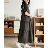 Aラインワンピースレディース 体型カバー ショルダーリボンロングワンピ | SUNSHINE CLOSET | 詳細画像5 
