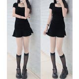 レディース ハイウエストフリルリブニットワンピース黒セクシー サイドシャーリング… | SUNSHINE CLOSET | 詳細画像12 