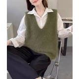 Vネック起毛フェザーニットベストふわふわ | SUNSHINE CLOSET | 詳細画像12 