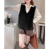 Vネック起毛フェザーニットベストふわふわ | SUNSHINE CLOSET | 詳細画像5 