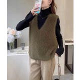 Vネック起毛フェザーニットベストふわふわ | SUNSHINE CLOSET | 詳細画像8 