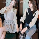 ダブル襟 シフォンブラウスレディース長袖 | ANGELCLOSET | 詳細画像2