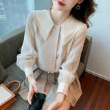 ダブル襟 シフォンブラウスレディース長袖 | ANGELCLOSET | 詳細画像8