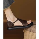 ヴィンテージ風 柔らかフラットグルカミュール軽量 オープントゥコンフォートシュー… | SUNSHINE CLOSET | 詳細画像10