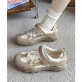 レディース 軽量スポーツスニーカー韓国風 ストラップスニーカー美脚脚長 | SUNSHINE CLOSET | 詳細画像1