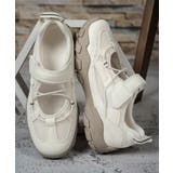 レディース 軽量スポーツスニーカー韓国風 ストラップスニーカー美脚脚長 | SUNSHINE CLOSET | 詳細画像17