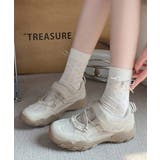 レディース 軽量スポーツスニーカー韓国風 ストラップスニーカー美脚脚長 | SUNSHINE CLOSET | 詳細画像2