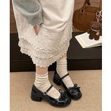 レディースチャンキーヒールバレエコアシューズ ストラップローファ韓国風 メアリー… | SUNSHINE CLOSET | 詳細画像14