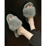 ミントグリーン | フラットサンダル ファー スリッパ | SUNSHINE CLOSET