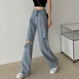 ダメージ デニムパンツ レディース着やせ | SUNSHINE CLOSET | 詳細画像2 