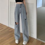 ダメージ デニムパンツ レディース着やせ | SUNSHINE CLOSET | 詳細画像5 