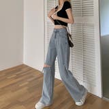 ダメージ デニムパンツ レディース着やせ | SUNSHINE CLOSET | 詳細画像7 