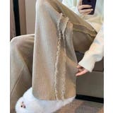 サイドフリンジ リブニットパンツ 暖かい | SUNSHINE CLOSET | 詳細画像1 