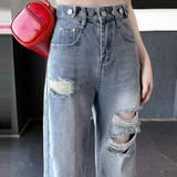 ダメージ デニムパンツ レディース着やせ | SUNSHINE CLOSET | 詳細画像1 