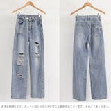 ダメージ デニムパンツ レディース着やせ | SUNSHINE CLOSET | 詳細画像3 