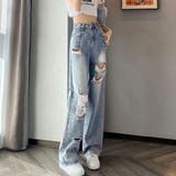 ダメージ デニムパンツ レディース着やせ | SUNSHINE CLOSET | 詳細画像5 