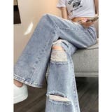 ダメージ デニムパンツ レディース着やせ | SUNSHINE CLOSET | 詳細画像8 