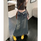 デニムマキシスカート バックスリット入り | ANGELCLOSET | 詳細画像14