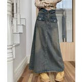 デニムマキシスカート バックスリット入り | ANGELCLOSET | 詳細画像7