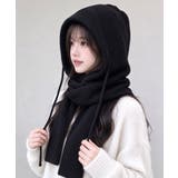 フード付きニットマフラーレディースリブニット帽暖かいフードウォーマーあったか 大… | SUNSHINE CLOSET | 詳細画像6