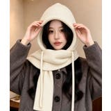 フード付きニットマフラーレディースリブニット帽暖かいフードウォーマーあったか 大… | SUNSHINE CLOSET | 詳細画像9