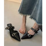 ダブルベルトバックルミュールサンダル レディース 履きやすい | SUNSHINE CLOSET | 詳細画像2