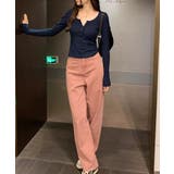 ハーフボタンニット長袖フロントボタンニットトップスレディース韓国風 Uネック無地… | SUNSHINE CLOSET | 詳細画像5
