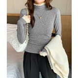 レースフリル付きハイネックリブニットソー | SUNSHINE CLOSET | 詳細画像4 