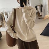リブニットパーカーレディース韓国トップス | ANGELCLOSET | 詳細画像1