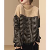 配色ニットトップス プチハイネック 秋冬 | SUNSHINE CLOSET | 詳細画像1