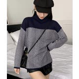 配色ニットトップス プチハイネック 秋冬 | SUNSHINE CLOSET | 詳細画像3