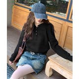 ポロカラーニットトップス ゴールドボタン | SUNSHINE CLOSET | 詳細画像10 